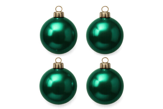 Green christmas ornaments baubles for holiday celebration
