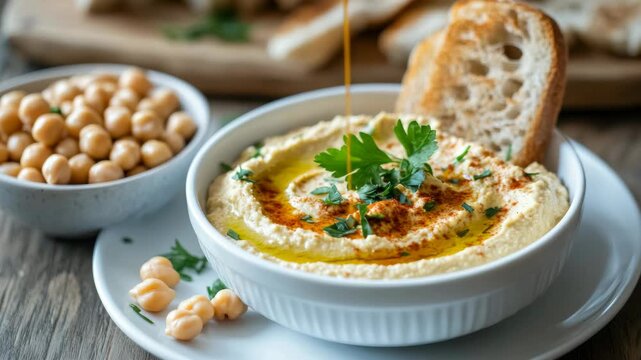 Middle Eastern Food - Hummus and Pita