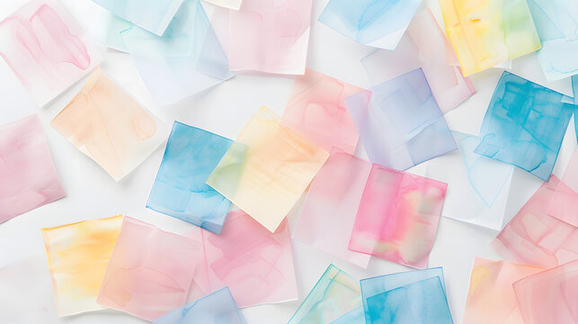 watercolor pastel sticky notes minimal clean