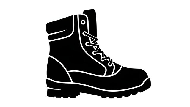 Black silhouette of a work boot
