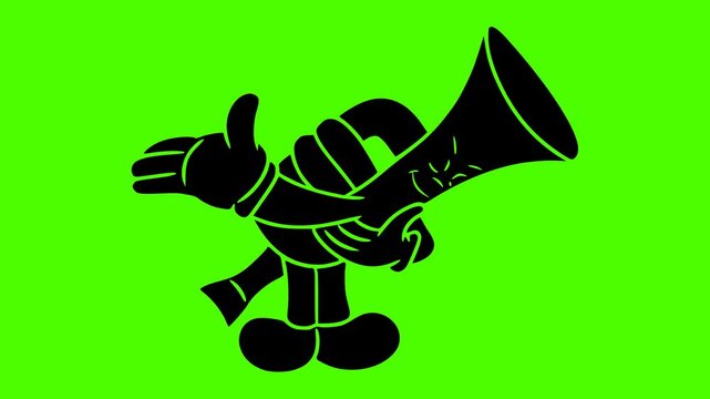 trumpet illustration music silhouette video logo green icon screen outline musical jazz instrument orchestra brass musician sound band gold shape pop vector graphic background