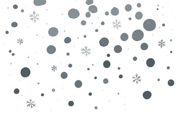 Abstract winter background pattern with falling snow elements and stylized snowflakes