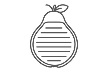 Pear shaped notepad graphic for healthy eating list or diet tracking application