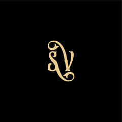 monogram modern logo initial royal concept SV Barock style design letter