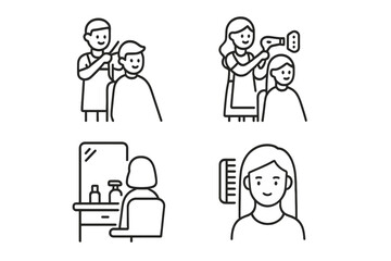 Professional hair salon services such as haircutting, blow drying, and styling