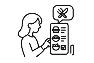 Female customer selecting meal options on a smartphone application for digital food ordering