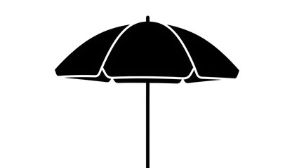 Fototapeta premium Black beach umbrella silhouette