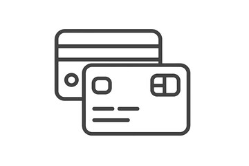 Front and back views of standard credit cards used for banking and payment systems