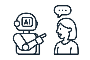 Artificial intelligence robot interacting with a person in a conversational setting