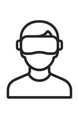 Person wearing virtual reality glasses for gaming or metaverse experience