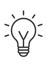 Minimalist outline glowing light bulb icon symbolizing idea and innovation