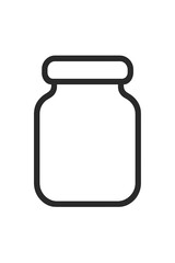 Closed glass jar storage container for food preserves or cosmetics packaging