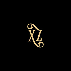 XZ letter initial royal concept Barock style design monogram modern logo