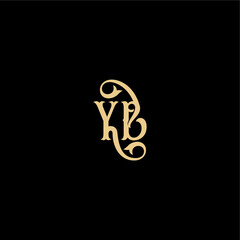 YB letter initial royal concept Barock style design monogram modern logo