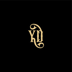 YD letter initial royal concept Barock style design monogram modern logo