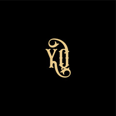 YQ letter initial royal concept Barock style design monogram modern logo