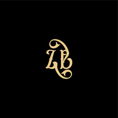 ZB letter initial royal concept Barock style design monogram modern logo