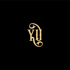 YU letter initial royal concept Barock style design monogram modern logo