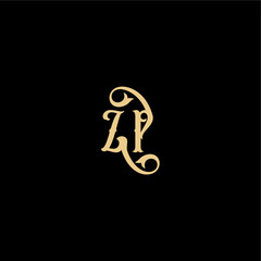 ZP letter initial royal concept Barock style design monogram modern logo