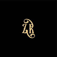 ZR letter initial royal concept Barock style design monogram modern logo