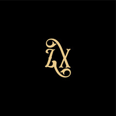 ZX letter initial royal concept Barock style design monogram modern logo