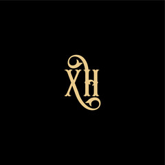 XH letter initial royal concept Barock style design monogram modern logo