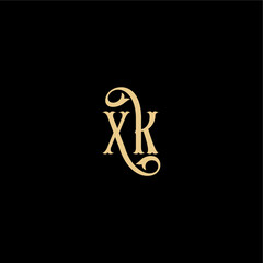 XK letter initial royal concept Barock style design monogram modern logo