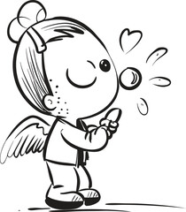 Cartoon illustration of a funny animal baby character with a sword, isolated vector drawing on a white background