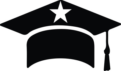 Graduation hat cap flat icon for apps and websites
man tupe vector.