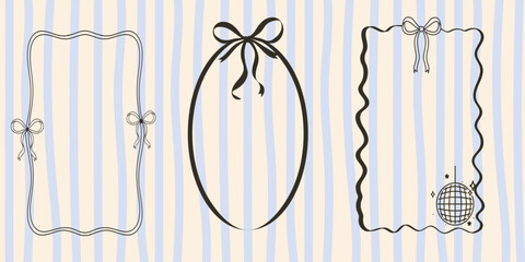 Whimsical pastel blue frame collection. Lovely feminine shapes ideal for notes and invitations