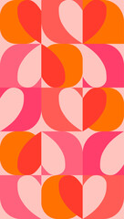 Vertical abstract banner featuring heart-shaped elements. Textiles, wrapping designs, love-themed graphics, advertisements, and romantic or Valentine's decor are all great for digital and print use.