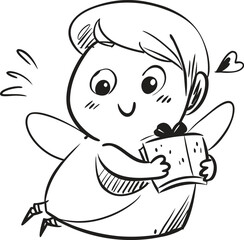 Obraz premium A cute cartoon animal vector illustration of a happy baby bunny rabbit character drawing isolated on white