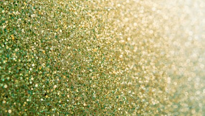 Fototapeta premium Close-up of a surface densely covered in green glitter particles, emphasizing reflective textures for decorative use, Earth Day