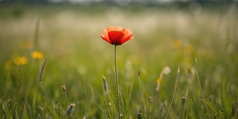 Obraz premium Old-style room illuminated by evening sunlight through red curtains, creating warm interior lighting