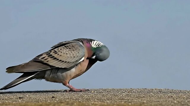 European turtle dove struts gracefully, a serene wildlife scene for nature enthusiasts and conservation projects, showcasing avian beauty and elegance