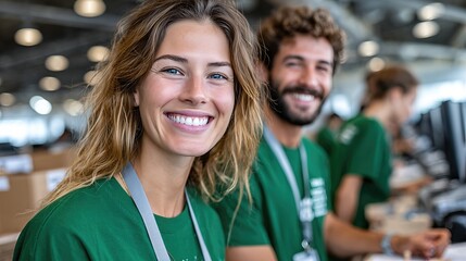 Two cheerful young adults pose for a photo in a collaborative work environment, enjoying their time together while contributing to a productive atmosphere filled with creativity.