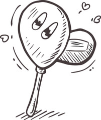 Funny cartoon character apple food concept design vector illustration with fork and spoon