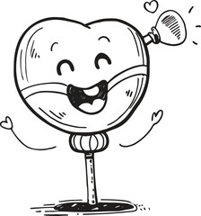 Funny cartoon wine bottle and glass vector illustration with cute happy monster face design