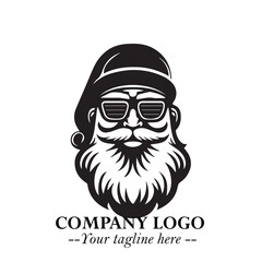 Obraz premium Santa Claus Logo Symbol in Black on White Background for Classic Holiday Branding and Design ArtPlus