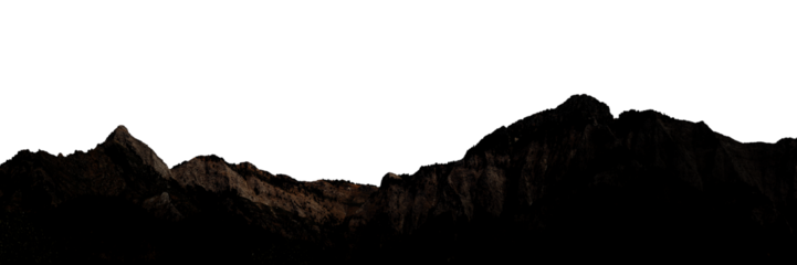 a mountain on transparent background with cut out sky