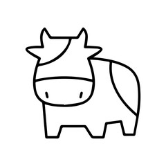 Simple Cow Line Art Icon