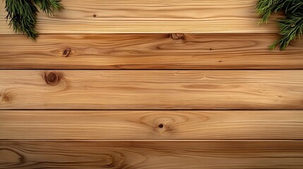 Warm Wood Grain Background Featuring Vintage Wood Texture with Cedar Sprigs and Natural Elements