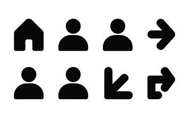 Collection of simple black user interface icons