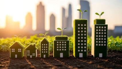 Eco-friendly buildings and sustainable growth in an urban environment