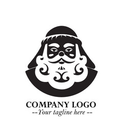 Santa Claus Logo Symbol in Black on White Background for Classic Holiday Branding and Design ArtPlus