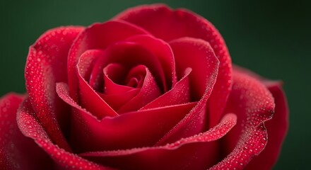 Red Rose Petals with Water Droplets Close-Up
