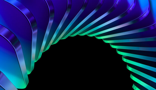 abstract iridescent square box shapes with colorful gradient. 3d rendering illustration for graphic design, presentation or background	