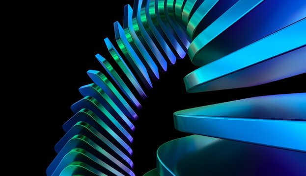 abstract iridescent square box shapes with colorful gradient. 3d rendering illustration for graphic design, presentation or background	