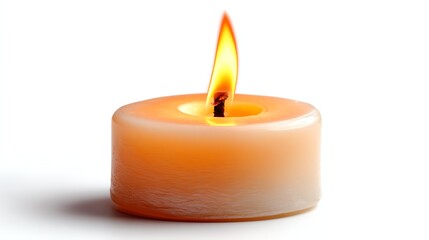 A lit candle casting warm light, symbolizing relaxation and peaceful ambiance.