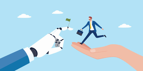 Human and artificial intelligence collaboration for business success and goal achievement